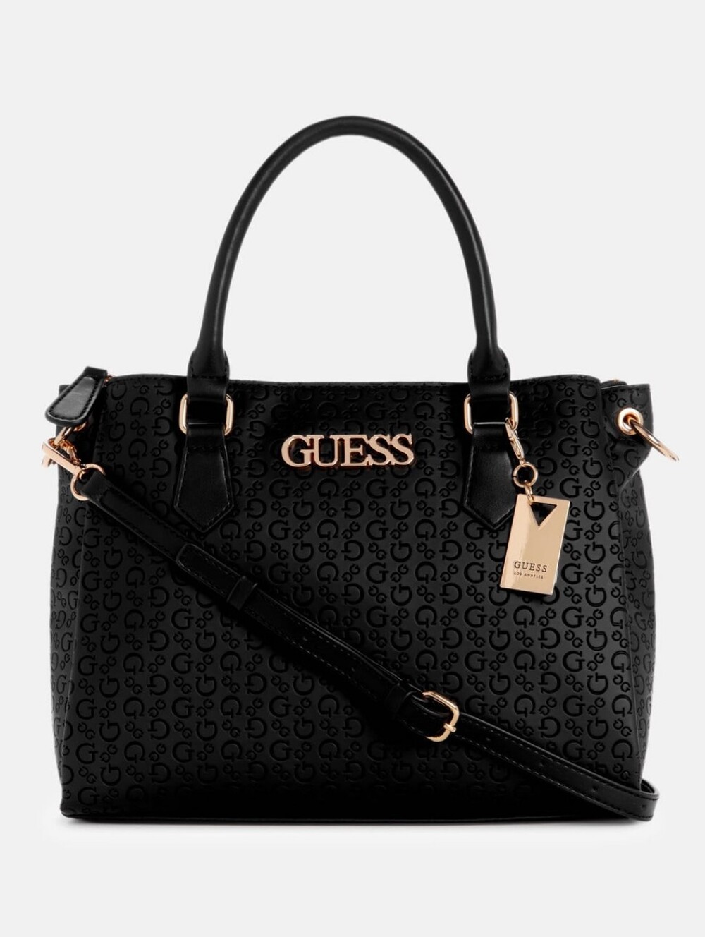 GUESS Black Logo Satchel Handbag